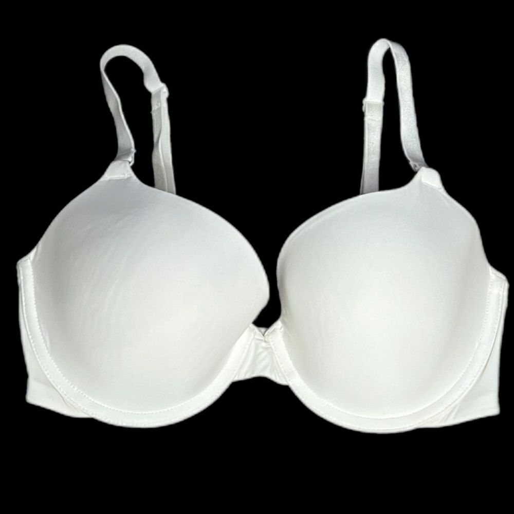 Victorias Secret Supersoft Satiny Lined Demi bra Off White 32DD